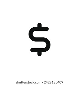 Icono de dólar aislado sobre fondo blanco