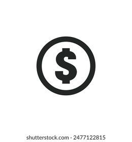 Dollar-Symbol auf weißem Hintergrund isoliert. Währungssymbol modern, einfach, Vektorgrafik, Symbol für Website Design, mobile App, UI. Vektorillustration