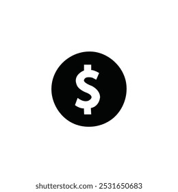 Ícone de dólar isolado no fundo branco