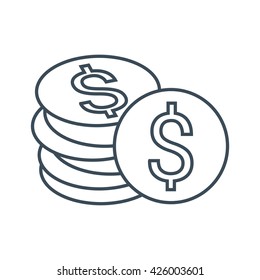 dollar icon isolated on white background. vector icon
