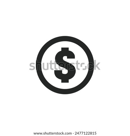 Dollar icon isolated on white background. Currency symbol modern, simple, vector, icon for website design, mobile app, ui. Vector Illustration