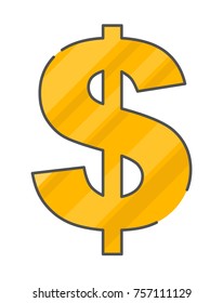 Dollar icon isolated vector illustration