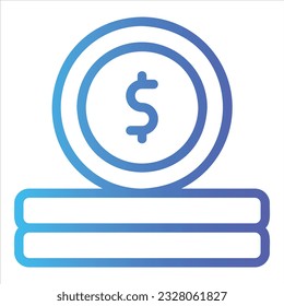 Dollarsymbol mit isolierter Vektorgrafik und transparentem Hintergrund