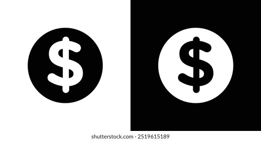 Logotipo lineal del icono del dólar aislado