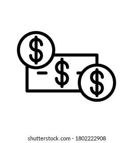 Dollar-Symbol oder Logo einzeln auf Zeichen, Vektorgrafik - qualitativ hochwertige Vektorsymbole mit schwarzem Stil

