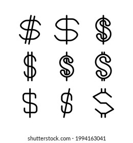 icono de dólar o logotipo símbolo de signo aislado ilustración vectorial - Colección de iconos vectoriales de estilo negro de alta calidad
