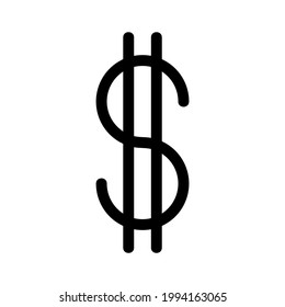 Dollar-Symbol oder Logo einzeln auf Zeichen, Vektorgrafik - hochwertige Vektorsymbole in schwarzem Stil
