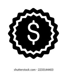 Icono del dólar o logotipo símbolo de signo aislado ilustración vectorial - iconos vectoriales de estilo negro de alta calidad
