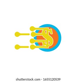 Dollar icon logo template design vector
