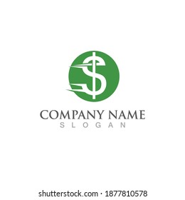 Dollar icon logo Template vector illustration design