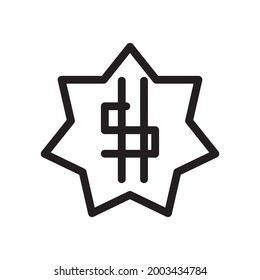 dollar icon or logo vector illustration of isolated sign symbol, vector illustration with high quality black outline.