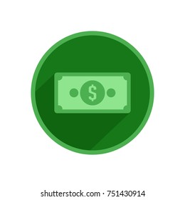 Dollar icon with long shadow