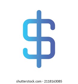 Icono del dólar. Dinero. Moneda. Ilustración de vector plano - Vector