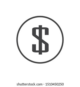 Dollar Icon Money Sign Isolated Vector Stock Vector (royalty Free 