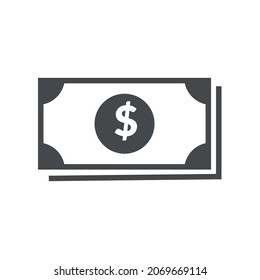 Dollar icon. Money sign isolated on white background, vector illustration, vector icon.