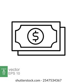 Dollar icon. Money sign, dollar paper bills, cash, financial and banking, business concept. Simple flat style. Vector illustration isolated on white background. EPS 10.