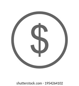 Vector de signo de dinero del icono del dólar