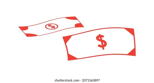 Icono del dólar. Señal de dinero, ilustración vectorial. Piso, aislado en blanco. EPS 10.