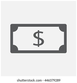Dollar icon, money symbol, vector