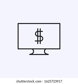 Dollar icon on computer screen