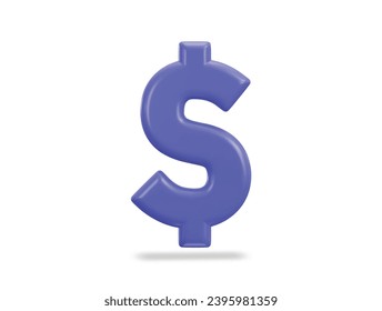 dollar icon on currency symbol 3d rendering vector illustration