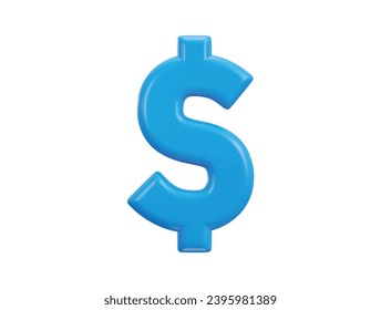 dollar icon on currency symbol 3d rendering vector illustration
