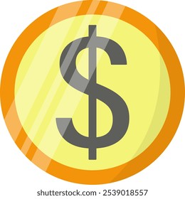 Dollar icon on isolated background, for use in graphic design on finance and business theme