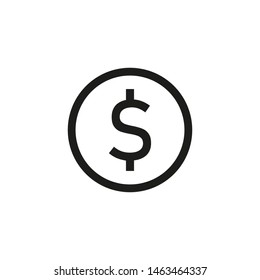 Dollar icon on white background. Vector.