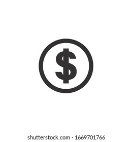 Dollar icon on a white background