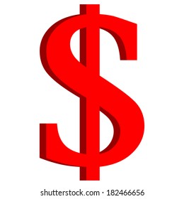 Dollar icon on white background.