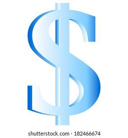 Dollar icon on white background.
