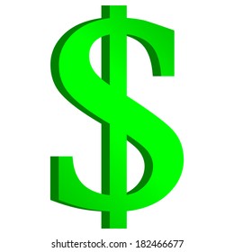 Dollar icon on white background.