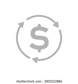 dollar icon on a white background, vector illustration