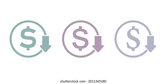 dollar icon on a white background, vector illustration