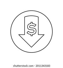 dollar icon on a white background, vector illustration