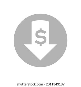 icono de dólar en fondo blanco, ilustración vectorial