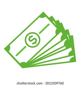 dollar icon on a white background, vector illustration