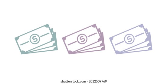 dollar icon on a white background, vector illustration