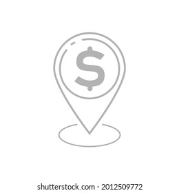 dollar icon on a white background, vector illustration