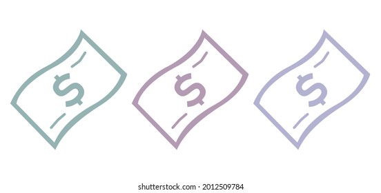 dollar icon on a white background, vector illustration