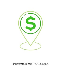 Dollar-Symbol auf weißem Hintergrund, Vektorgrafik