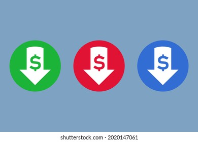 icono de dólar en fondo blanco, ilustración vectorial