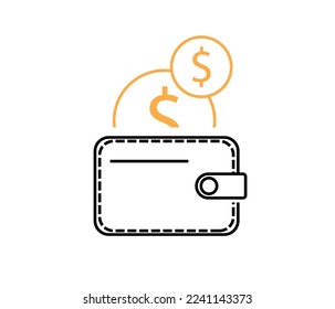 icono de dólar en fondo blanco. símbolos financieros. Gráfico vectorial.
