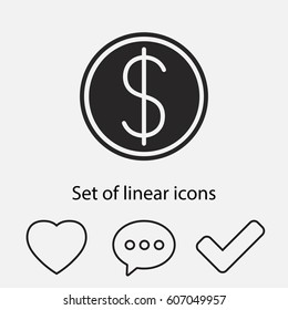 Dollar Icon. One Of Set Web Icons