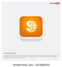 Dollar Icon Orange Abstract Web Button - Free vector icon