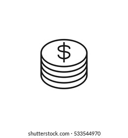 dollar icon outline icon illustration