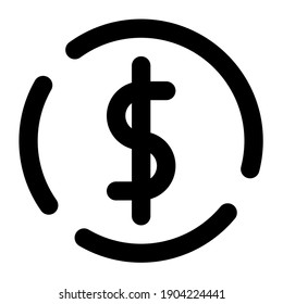 Dollar icon outline style, this icon support your website