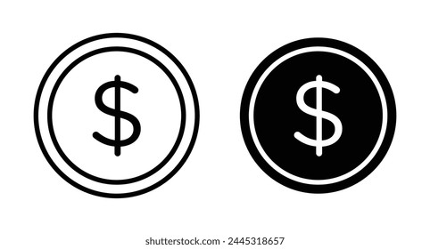 Conjunto de iconos de dólar. Signo de Web de dinero. Icono de Vector de efectivo de ganancias adecuado para App y Sitios web diseños de UI.