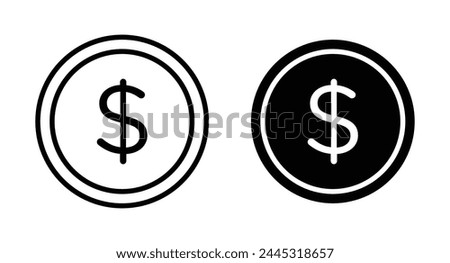 Dollar Icon Set. Money Web Sign. Profit Cash Vector Icon suitable for apps and websites UI designs.
