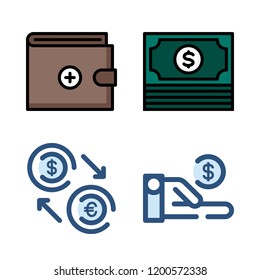 dollar icon set. vector set about wallet, money and exchange icons set.